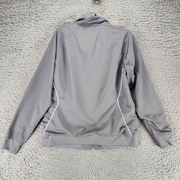 Under Armour Jacket Womens Large Gray Long Sleeve Full Zip Windbreaker *GUC* - Picture 9 of 10